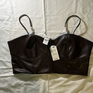 EXPRESS Faux Leather Cropped Tank